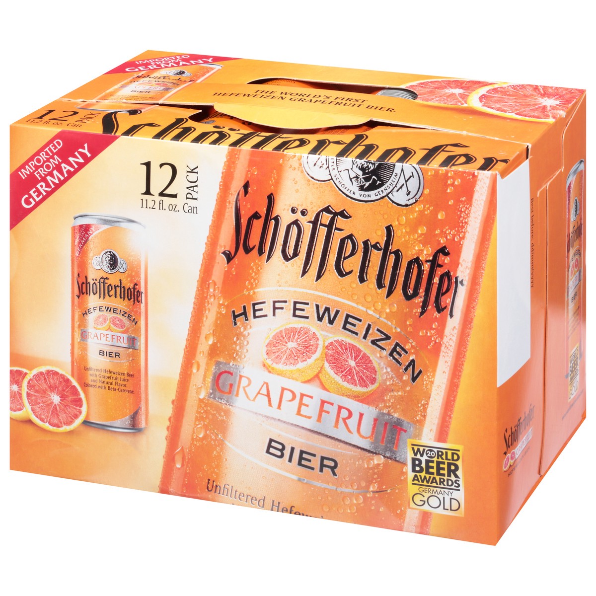 slide 2 of 9, Schöfferhofer Hefeweizen Grapefruit Beer 12 - 11.2 fl oz Cans, 12 ct; 11.2 fl oz