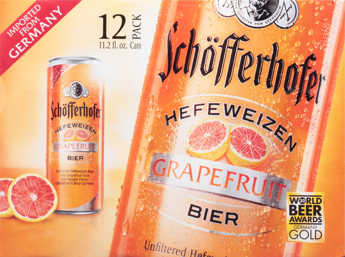 slide 4 of 9, Schöfferhofer Hefeweizen Grapefruit Beer 12 - 11.2 fl oz Cans, 12 ct; 11.2 fl oz