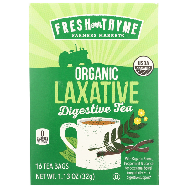 slide 1 of 1, Fresh Thyme Digestive Laxative Tea, 16 ct