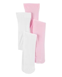 Carter&#x27;s Girls 2-Pack Tights Pink/White 4-7