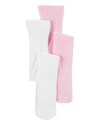 Carter's Girls 2-Pack Tights Pink/White 4-7