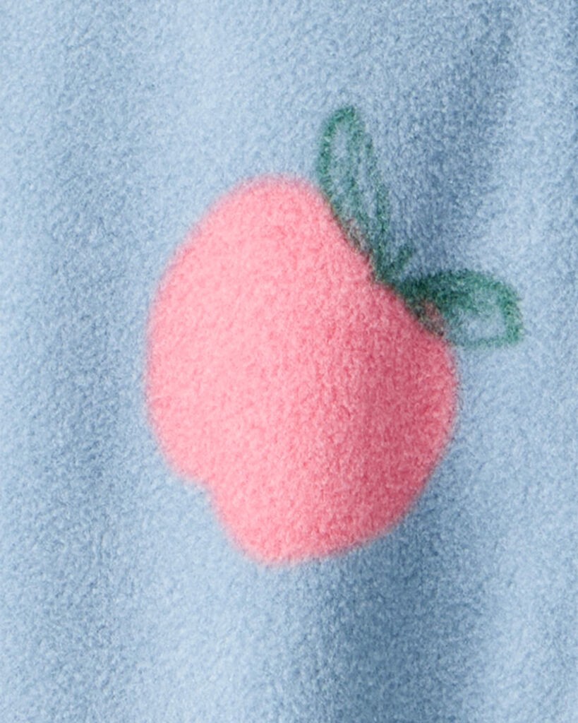 slide 2 of 3, Carter's Baby Girl Apple Print Loose Fit Long-Sleeve Sleep & Play - Blue Blue NB, 1 ct