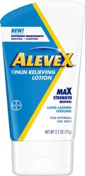 Alevex Max Strength Menthol Pain Relieving Lotion 2.7 oz Tube