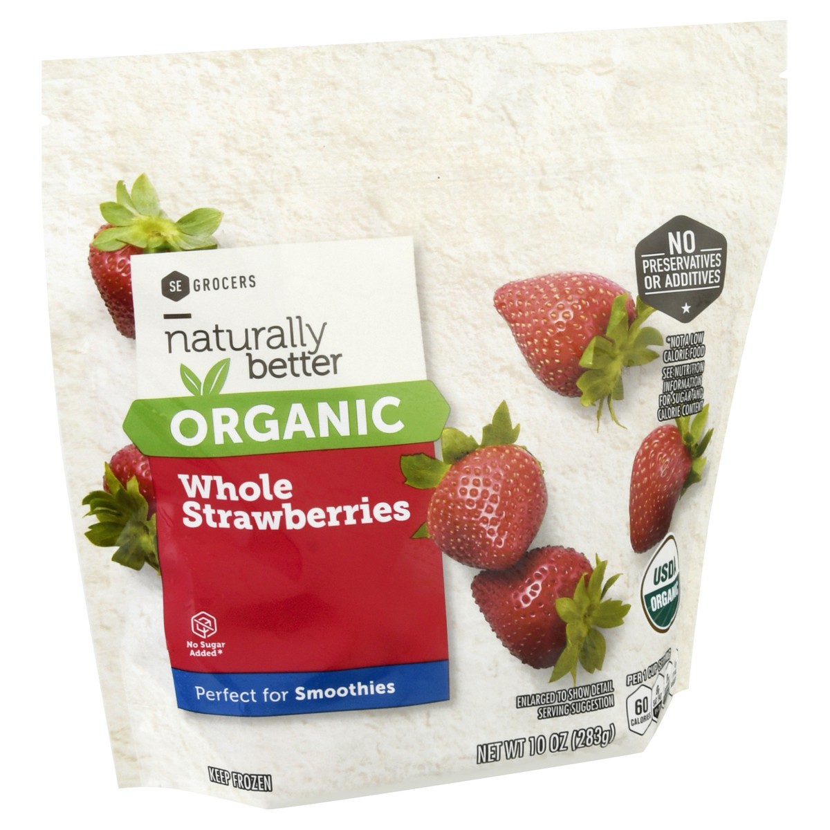 slide 3 of 9, SE Grocers Naturally Better Organic Whole Strawberries, 10 oz