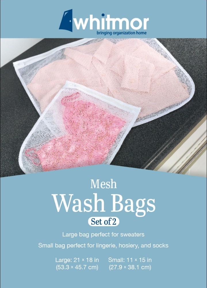 slide 1 of 1, Whitmor Mesh Wash Bags, 2 ct