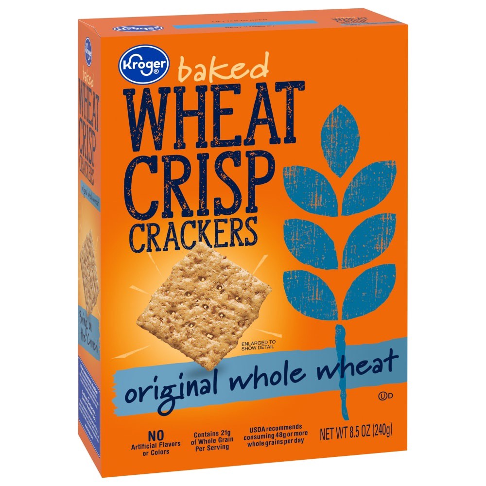 slide 2 of 4, Kroger Original Whole Wheat Crisp Crackers, 8.5 oz