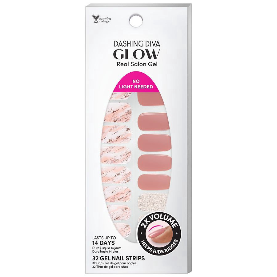 slide 1 of 4, Dashing Diva Glow Gel Nail Strips, 1 ct