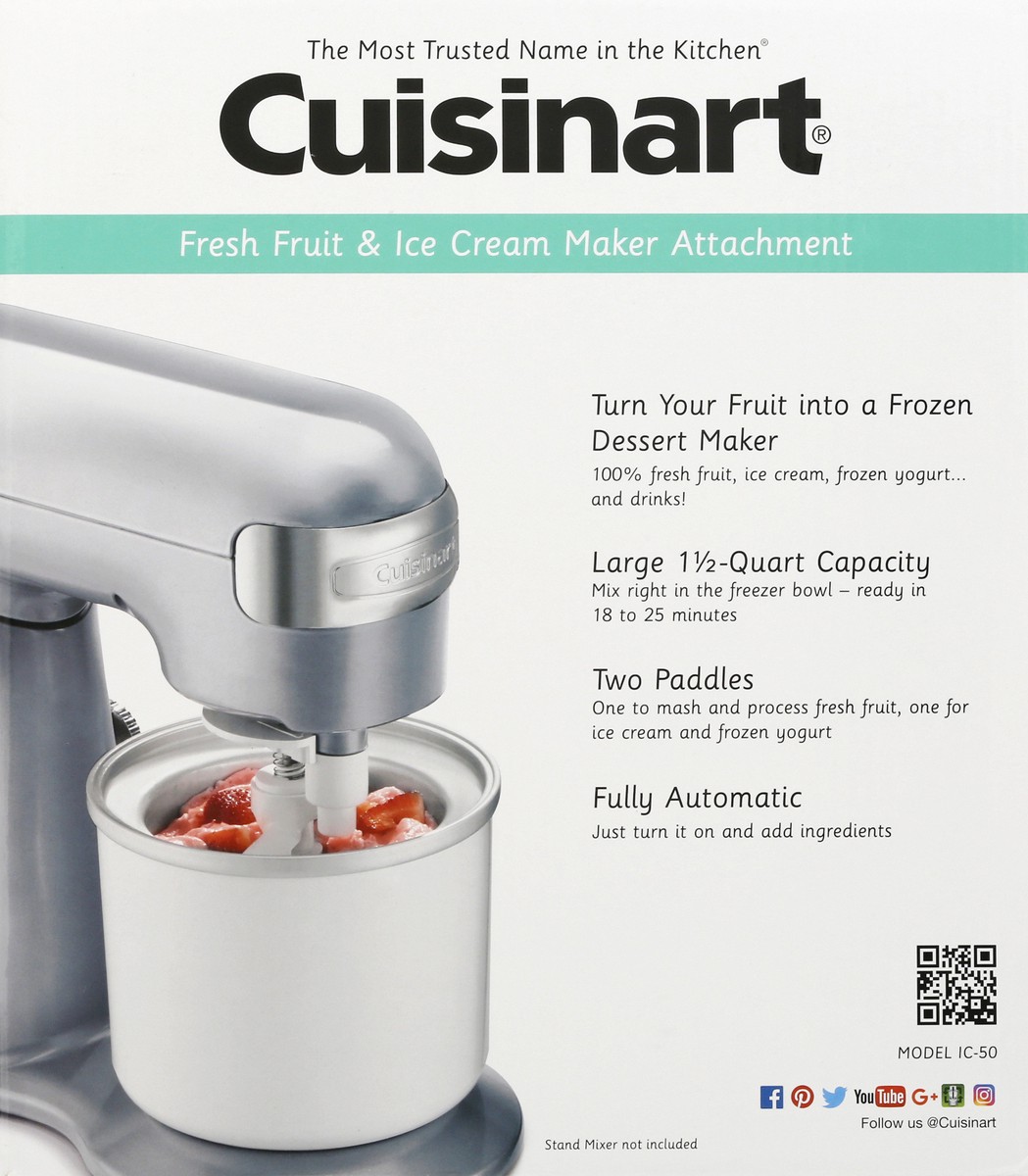 slide 1 of 9, Cuisinart Fresh Fruit & Ice Cream Maker Attachment 1 ea, 1 ct