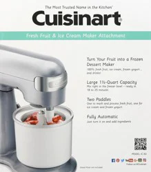 Cuisinart Fresh Fruit & Ice Cream Maker Attachment 1 ea