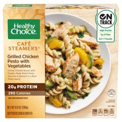 Healthy Choice Café Steamers Grilled Chicken Pesto With Vegetables, Frozen Meal, 9.9 oz. Bowl