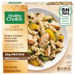 Healthy Choice Café Steamers Grilled Chicken Pesto With Vegetables, Frozen Meal, 9.9 oz. Bowl