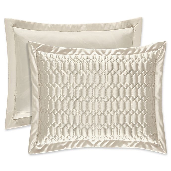 slide 1 of 1, J. Queen New York Satinique Quilted Standard Pillow Sham - Natural, 1 ct