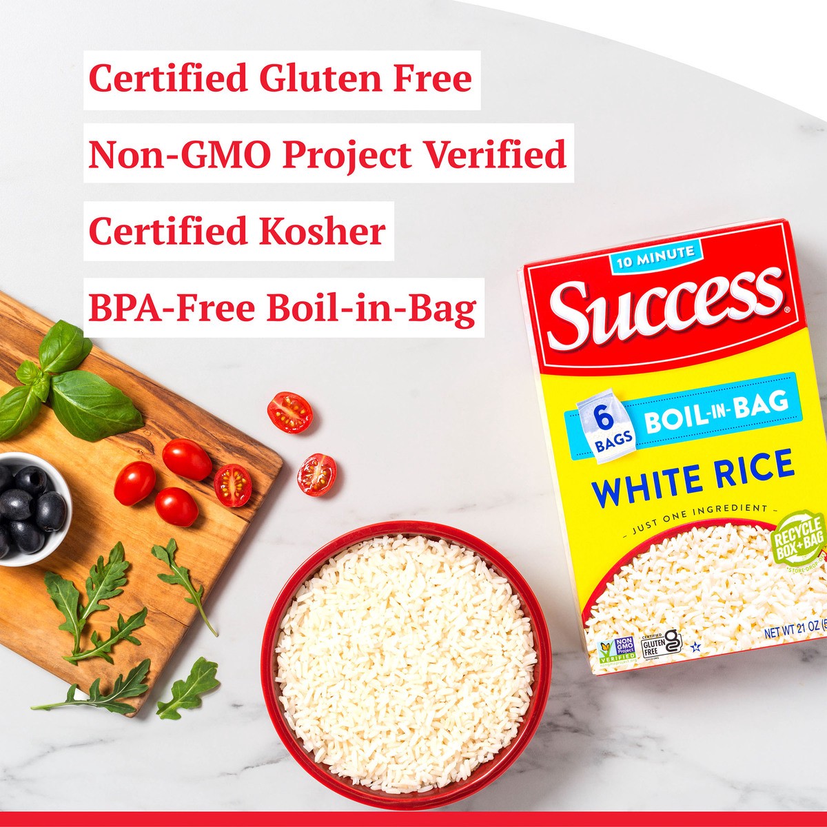 slide 4 of 7, Success White Rice, 6 ct