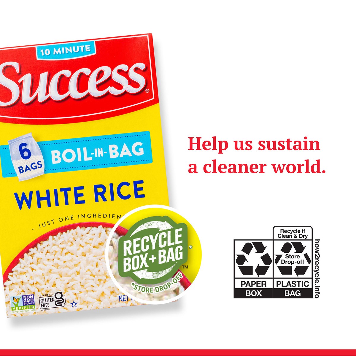 slide 5 of 7, Success White Rice, 6 ct