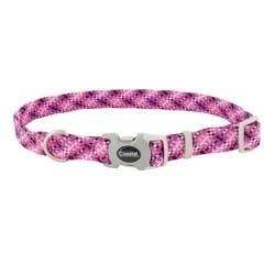 Coastal Proact Adjustable Woven Reflect Dog Collar - Pixel Pink - Small