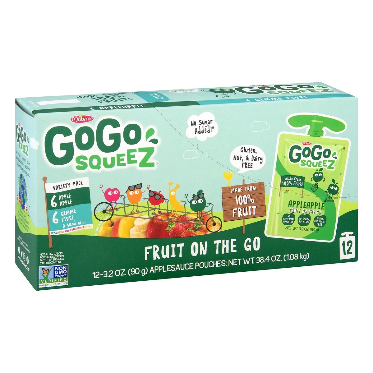 slide 2 of 9, GoGo squeeZ Apple & Gimme Five Snack Pouches Variety Pack, 12 ct; 3.2 oz