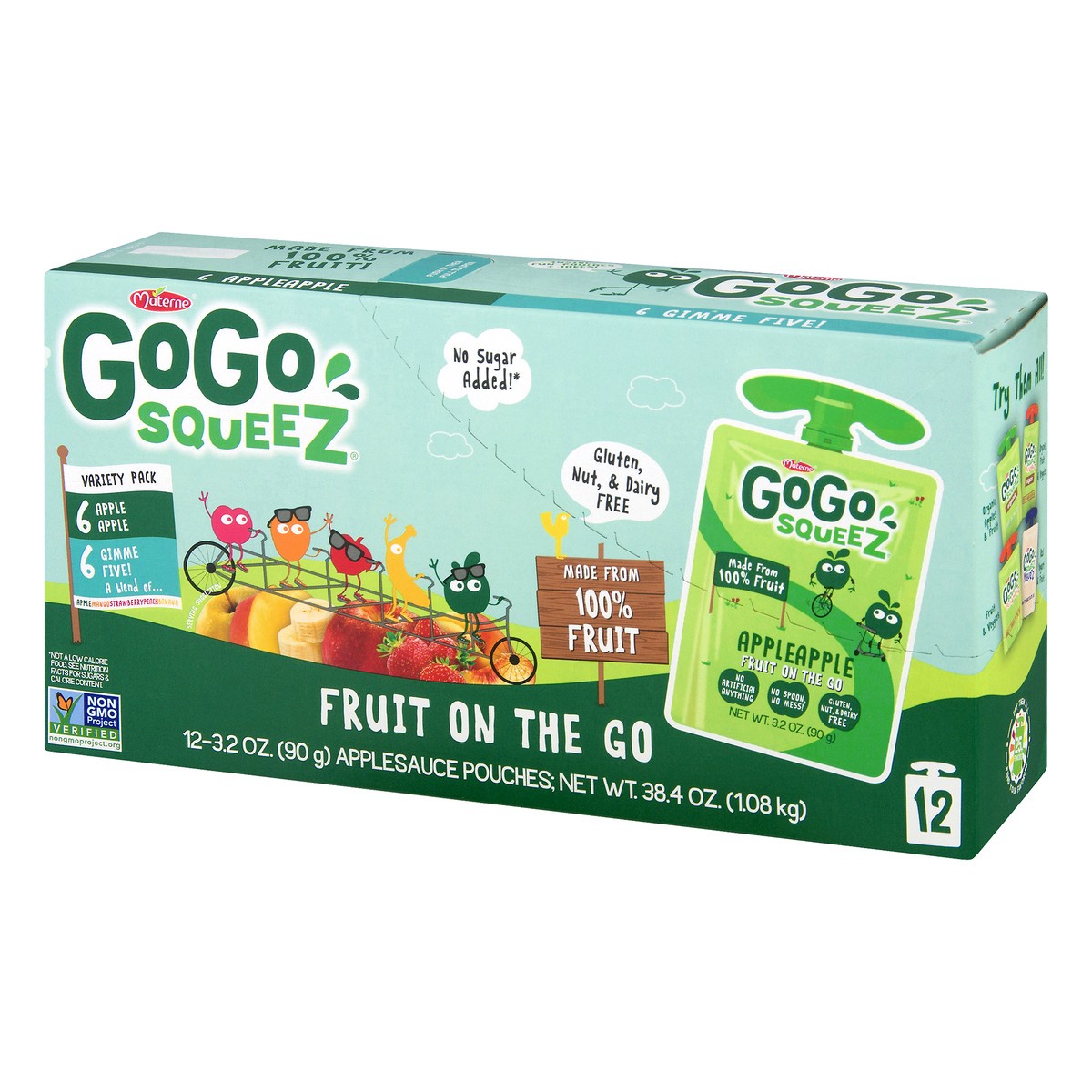 slide 3 of 9, GoGo squeeZ Apple & Gimme Five Snack Pouches Variety Pack, 12 ct; 3.2 oz