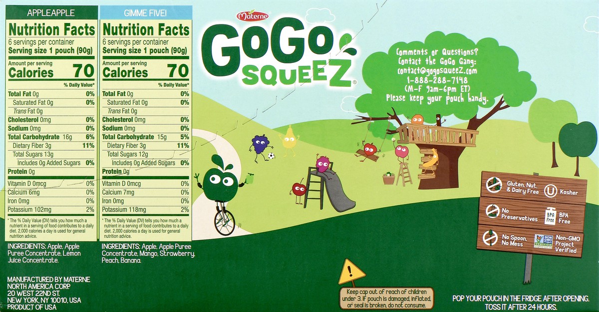 slide 5 of 9, GoGo squeeZ Apple & Gimme Five Snack Pouches Variety Pack, 12 ct; 3.2 oz