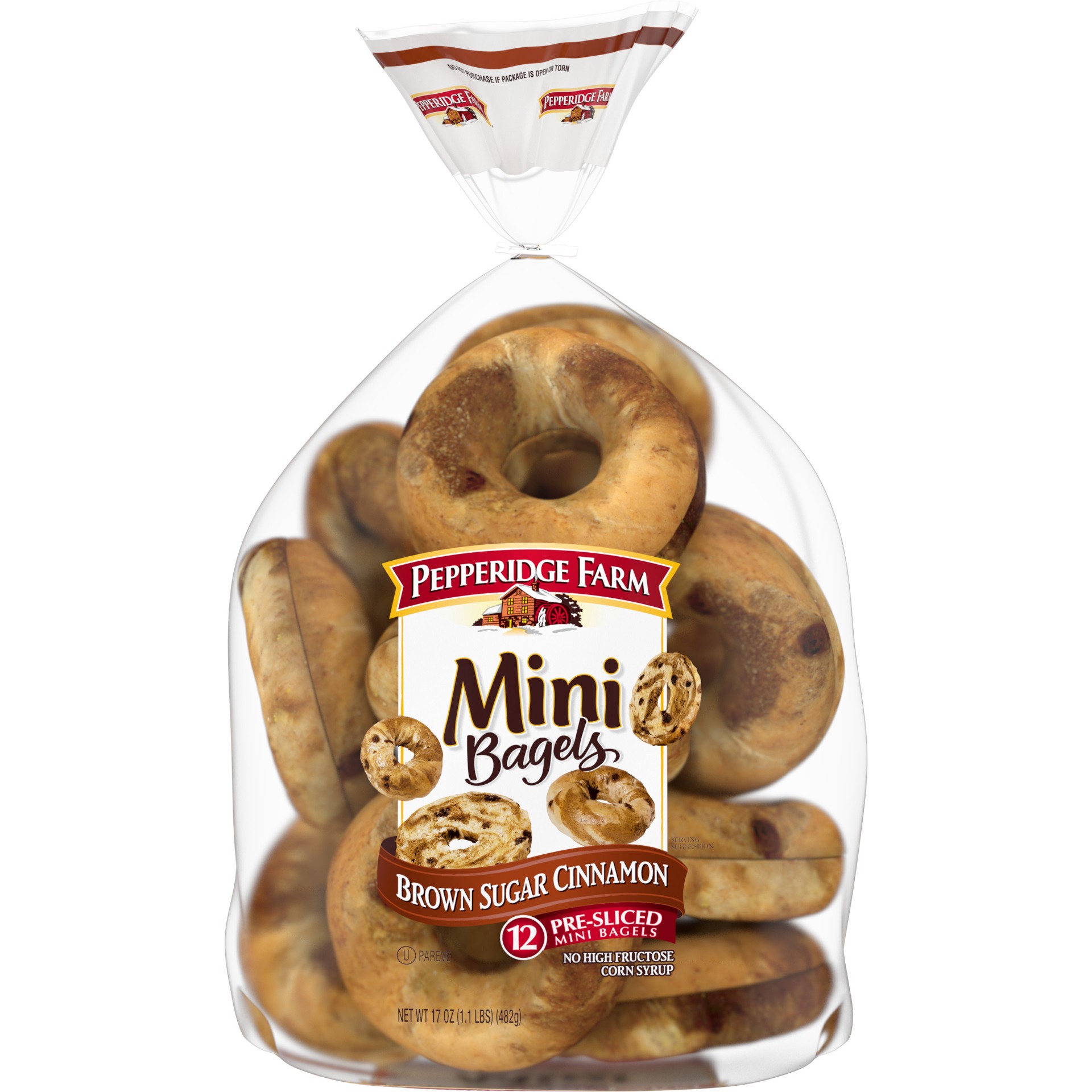 slide 1 of 1, Pepperidge Farm Mini Brown Sugar Cinnamon Bagels, 12-pack, 17 oz. Bag, 12 ct; 17 oz