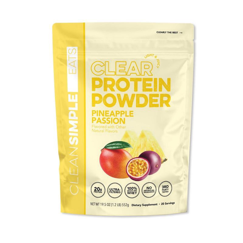 slide 7 of 8, Clean Simple Eats Clear Protein Pineapple Passion, 19.5 oz
