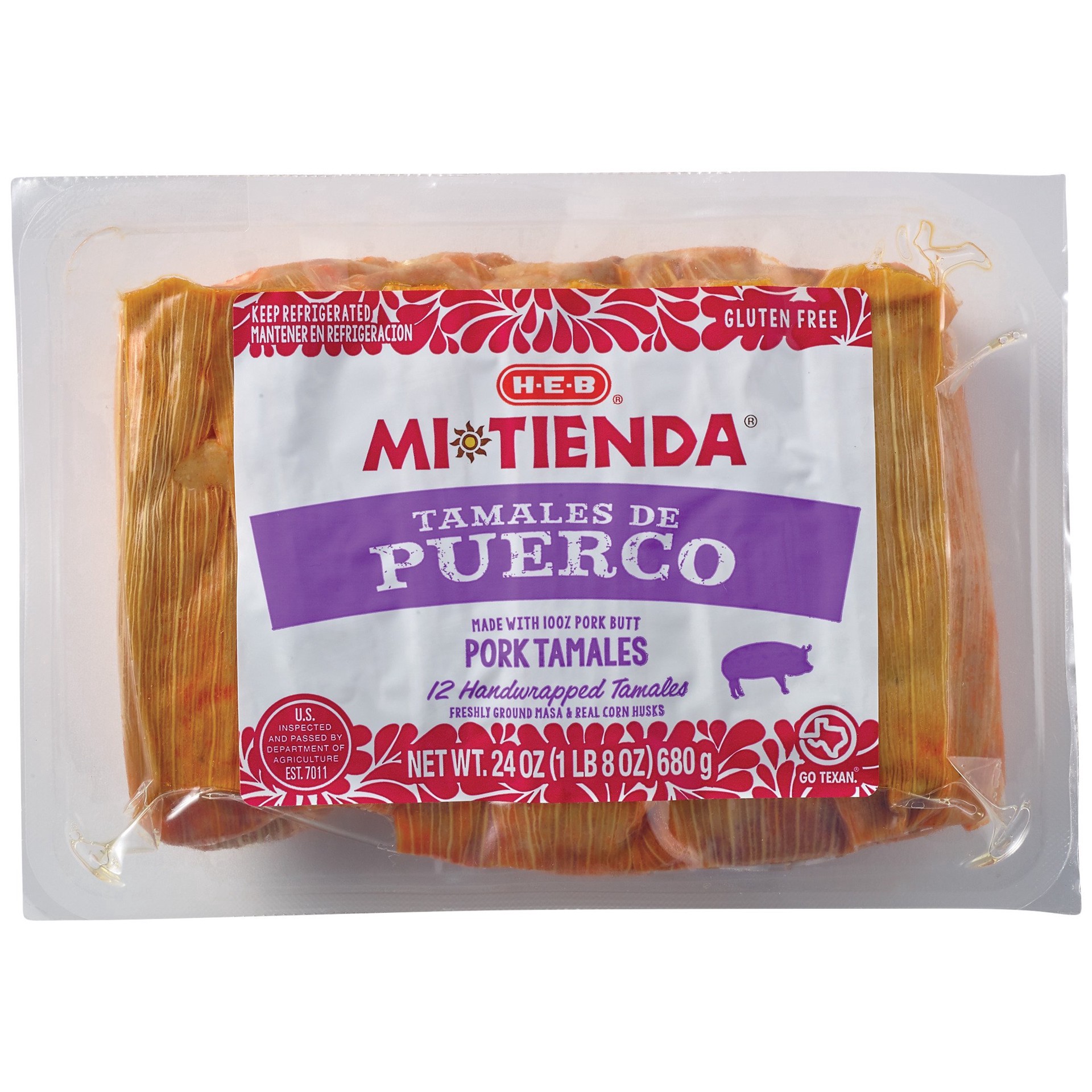slide 1 of 1, H-E-B Mi Tienda Pork Tamales de Puerco, 12 ct