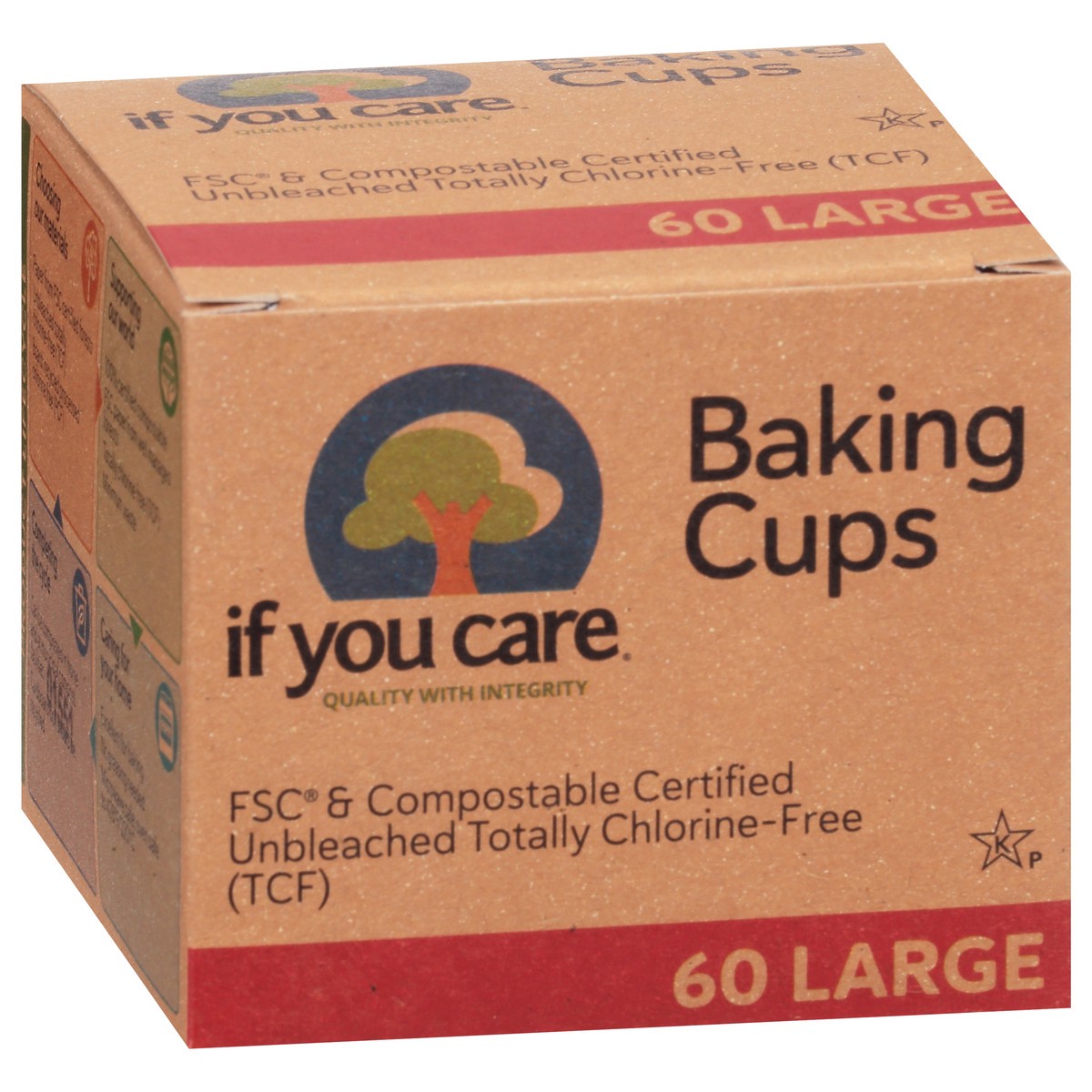 slide 9 of 9, If You Care Large Baking Cups 60 ea, 60 ct