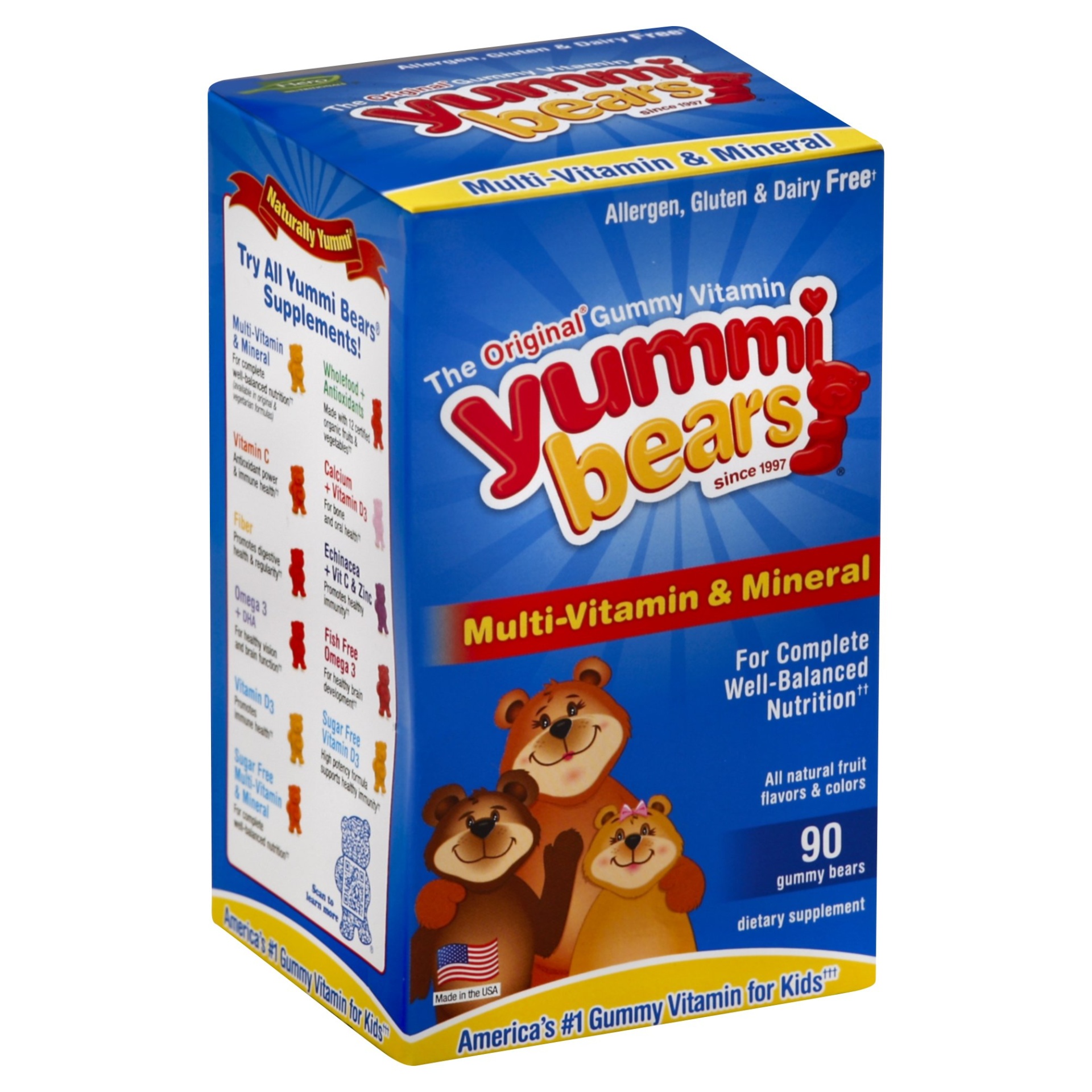 slide 1 of 1, Yummi Bears Multi Vitamin & Mineral Gummies, 90 ct