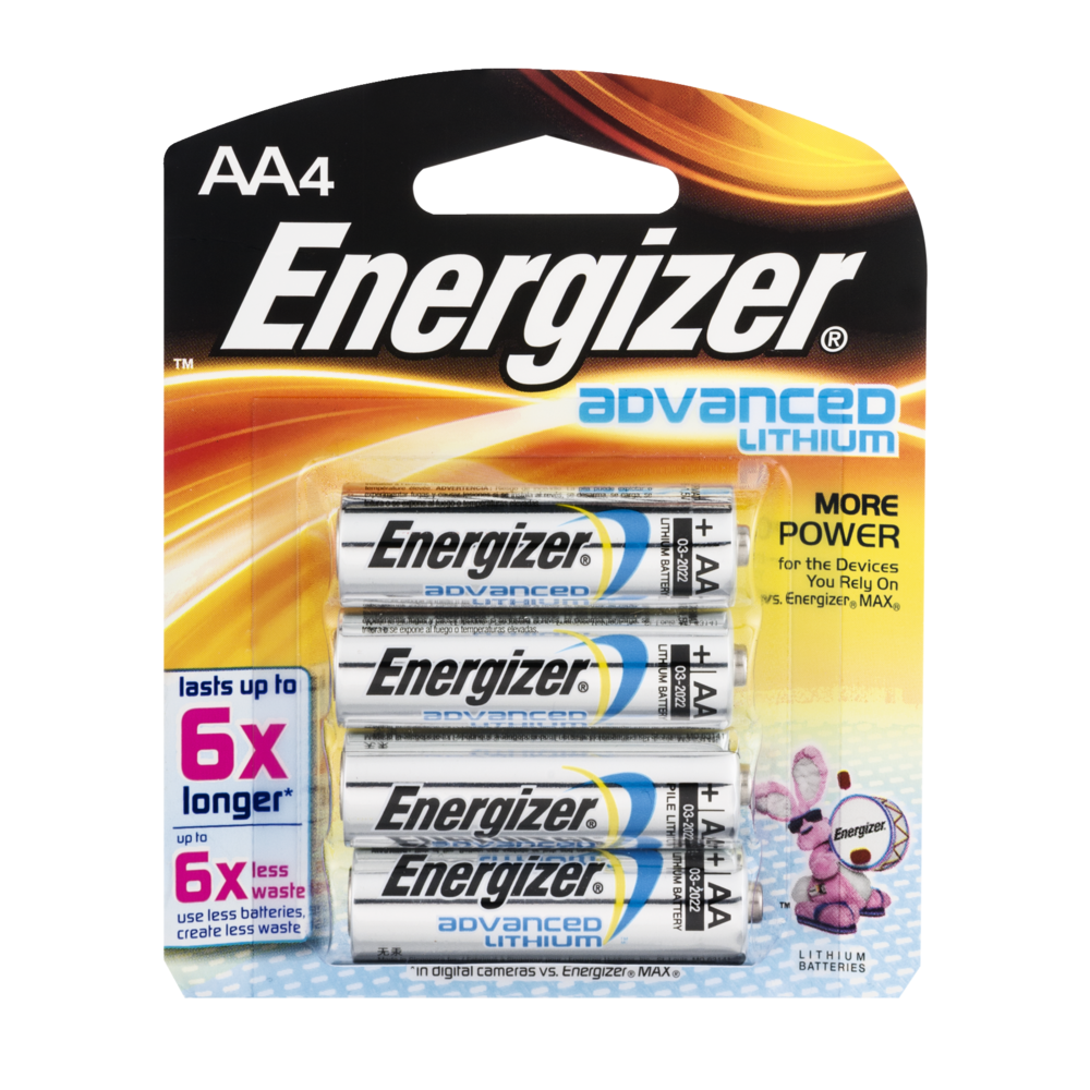 slide 1 of 3, Energizer Advanced Lithium Aa Batteries, 4 ct