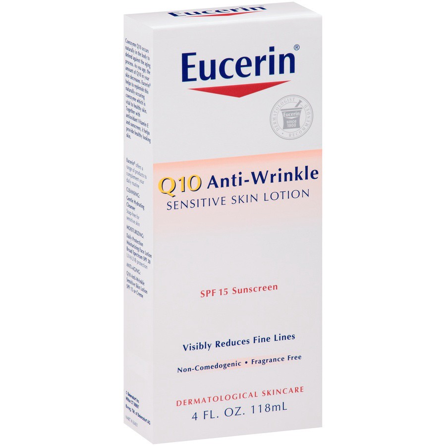 slide 3 of 7, Eucerin Sensitive Skin Q10 Anti-Wrinkle Lotion, 4 oz