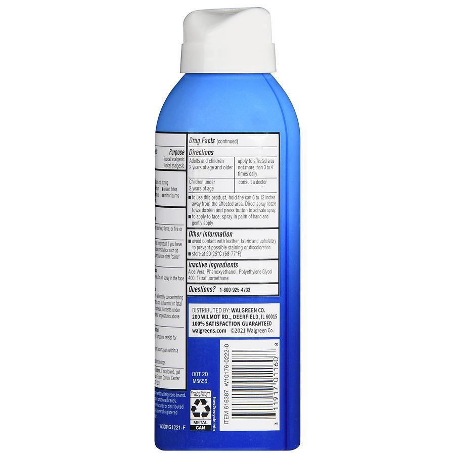 slide 5 of 5, Walgreens Pain, Burn & Itch Spray, 2.75 oz