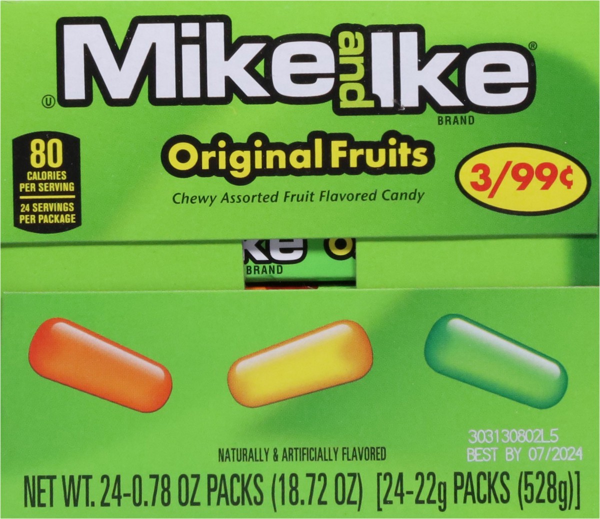 slide 8 of 14, MIKE AND IKE Original Fruits Candy 24 - 0.78 oz Packs, 24 ct