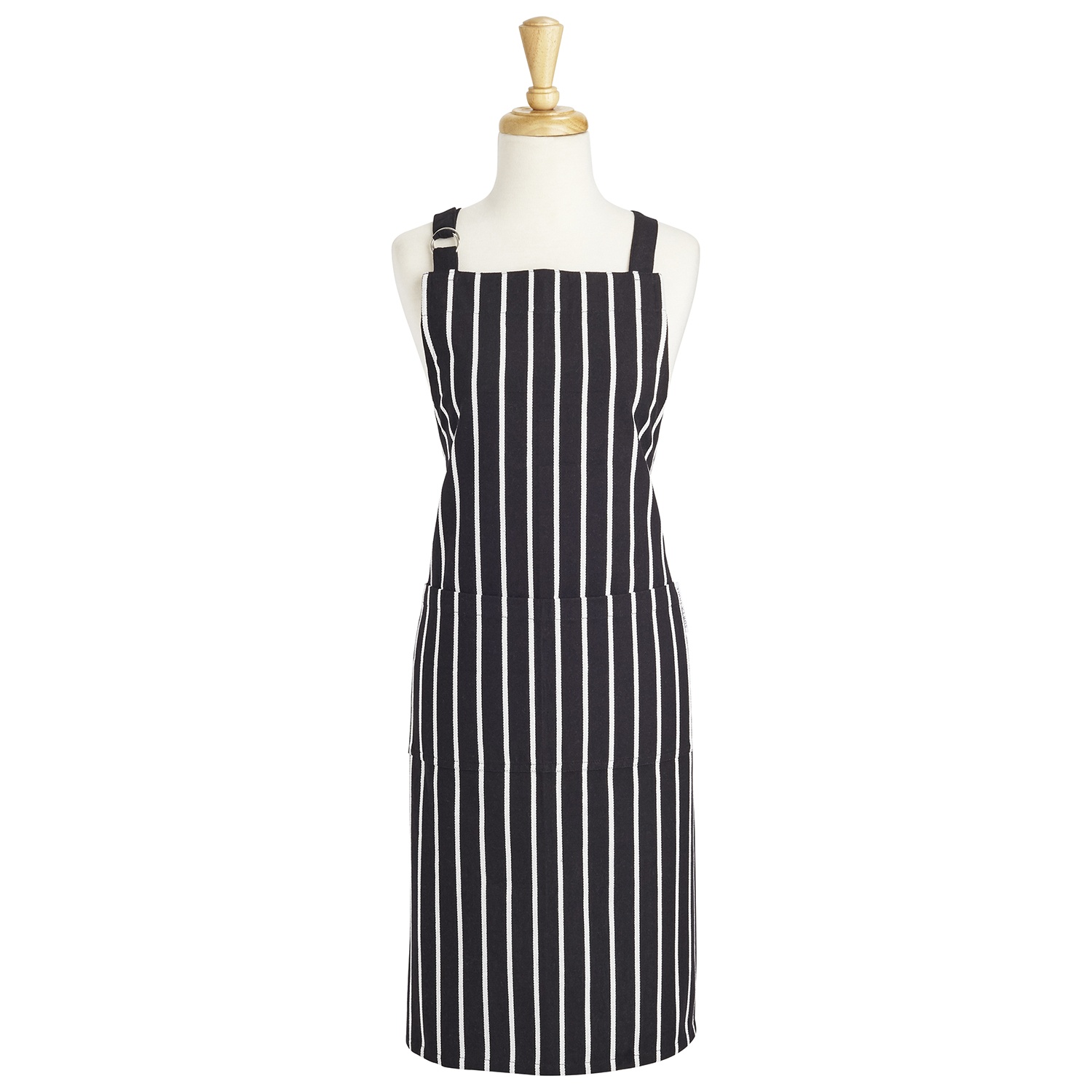 slide 1 of 1, Sur La Table Black Butcher Stripe Kitchen Apron, 1 ct