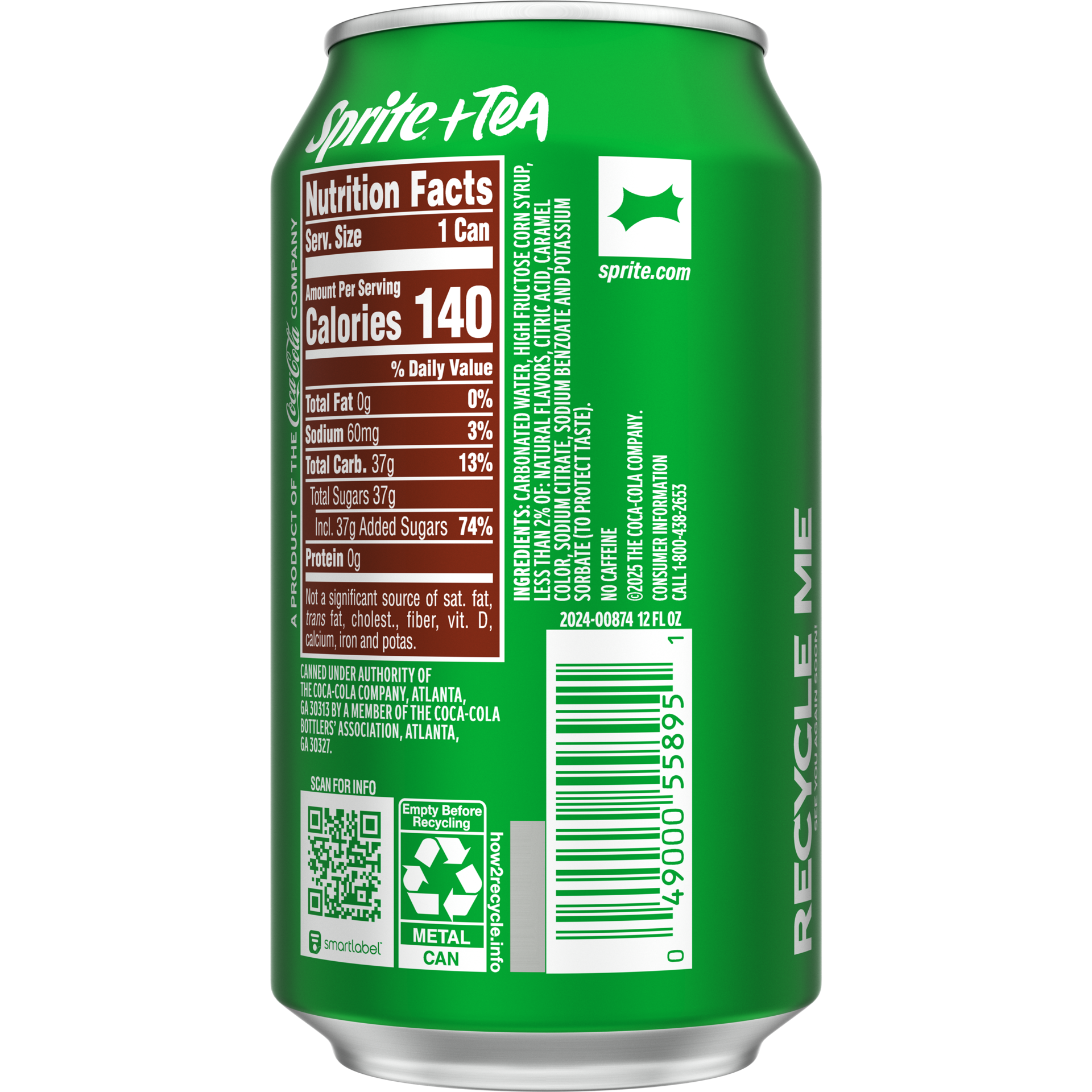 slide 3 of 5, Sprite + Tea, Lemon-Lime and Tea Flavored Soda , 12 fl oz Can, 12 ct; 12 oz