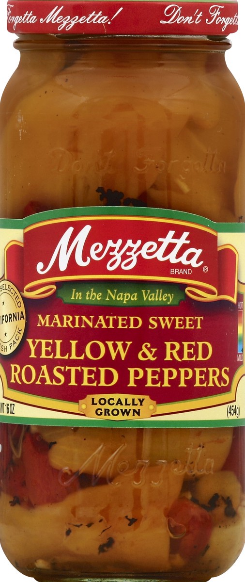 slide 2 of 2, Mezzetta Marinated Sweet Yellow & Red Roasted Peppers, 16 oz