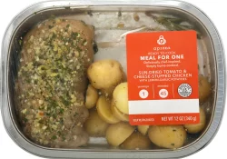 Publix Aprons Meal for One with Lemon-Garlic Potatoes Sun-Dried Tomato & Cheese-Stuffed Chicken