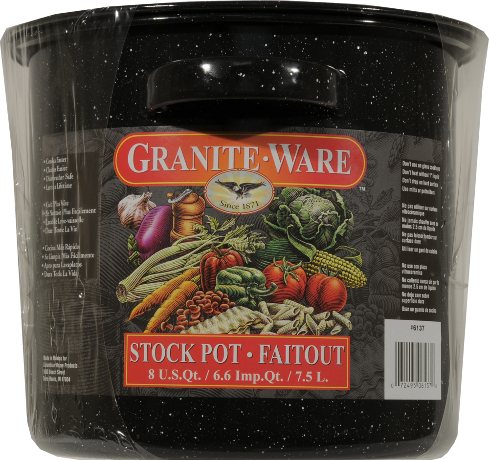 slide 1 of 1, Granite Ware Stockpot - Black, 8 qt