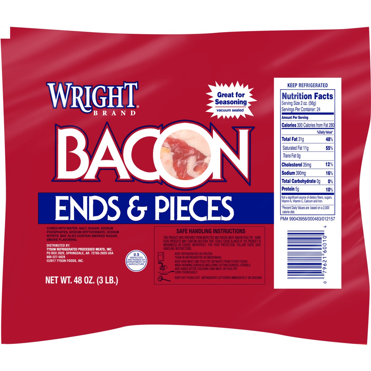 slide 1 of 10, Wright Brand Bacon Ends and Pieces, 48 oz, 48 oz