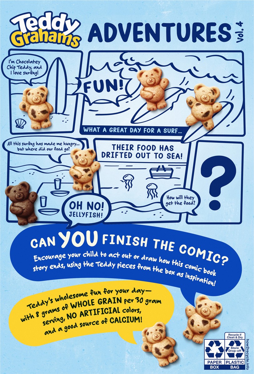 slide 5 of 14, TEDDY GRAHAMS Chocolatey Chip Graham Snacks, Kids Snacks, 10 oz, 10 oz