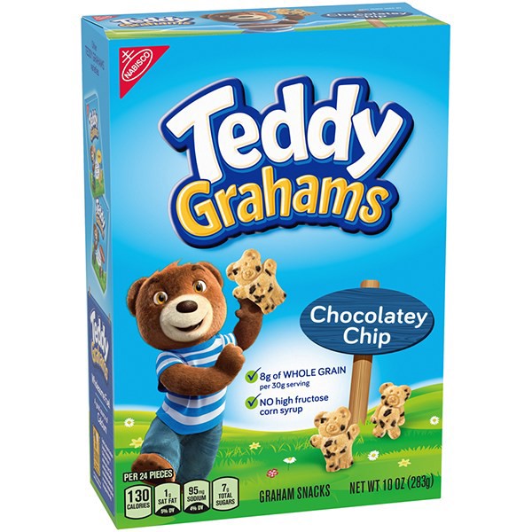 slide 1 of 14, TEDDY GRAHAMS Chocolatey Chip Graham Snacks, Kids Snacks, 10 oz, 10 oz