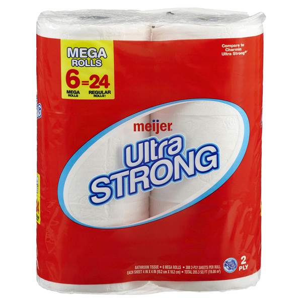 slide 1 of 1, Meijer Premium Ultra Strong Bath Tissue, 6 ct