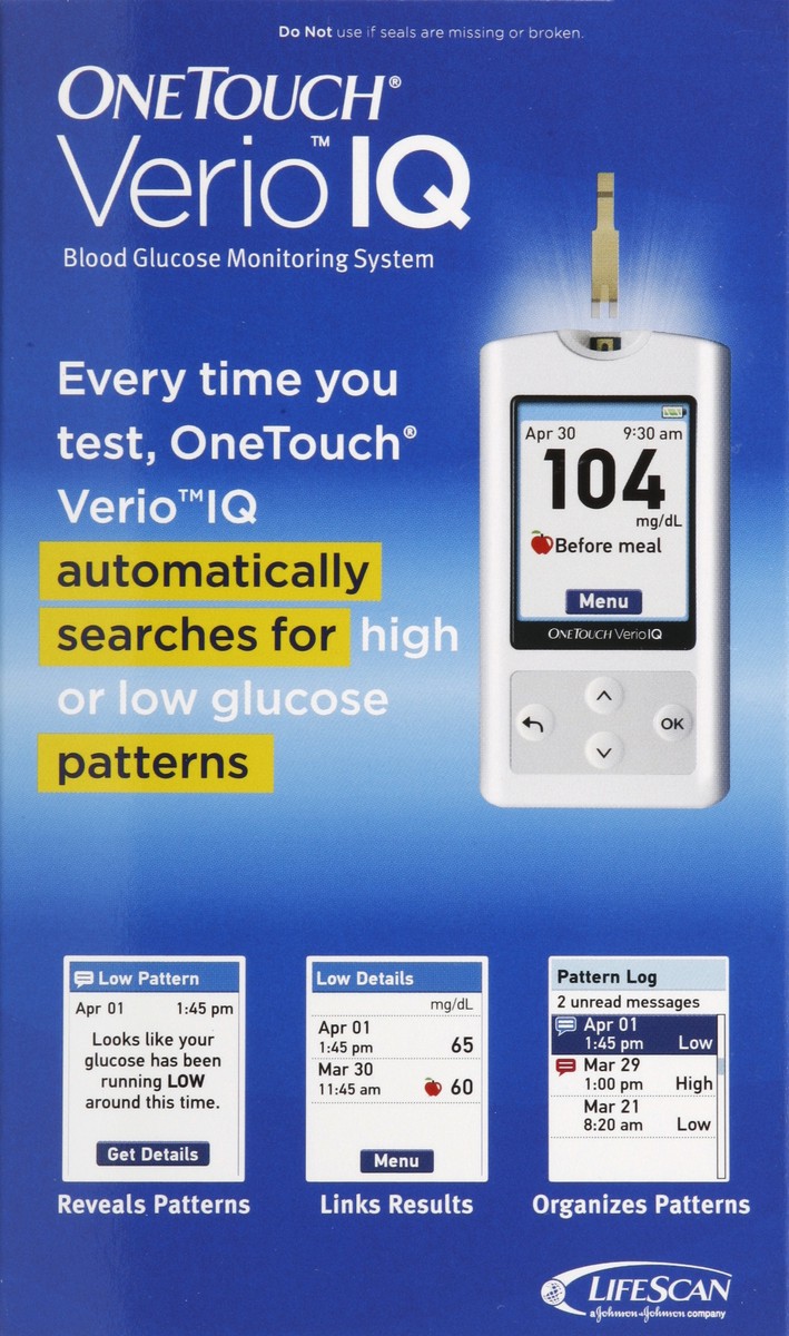 slide 6 of 6, OneTouch Verio IQ Blood Glucose Monitoring System, 1 ct