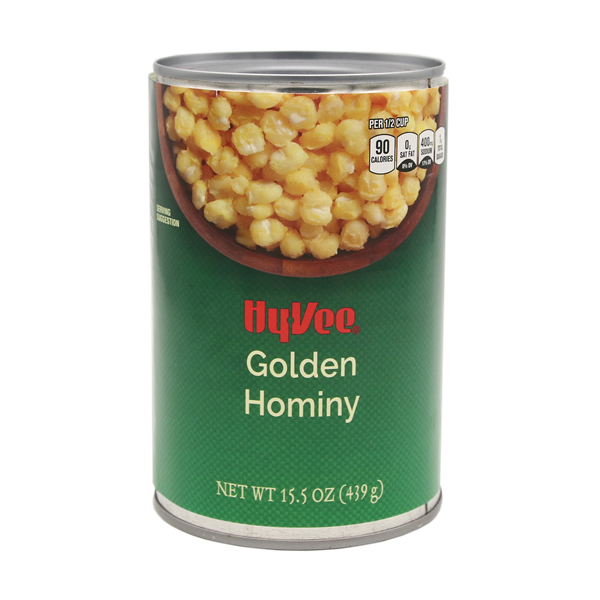 slide 1 of 1, Hy-vee Golden Hominy, 15.5 oz