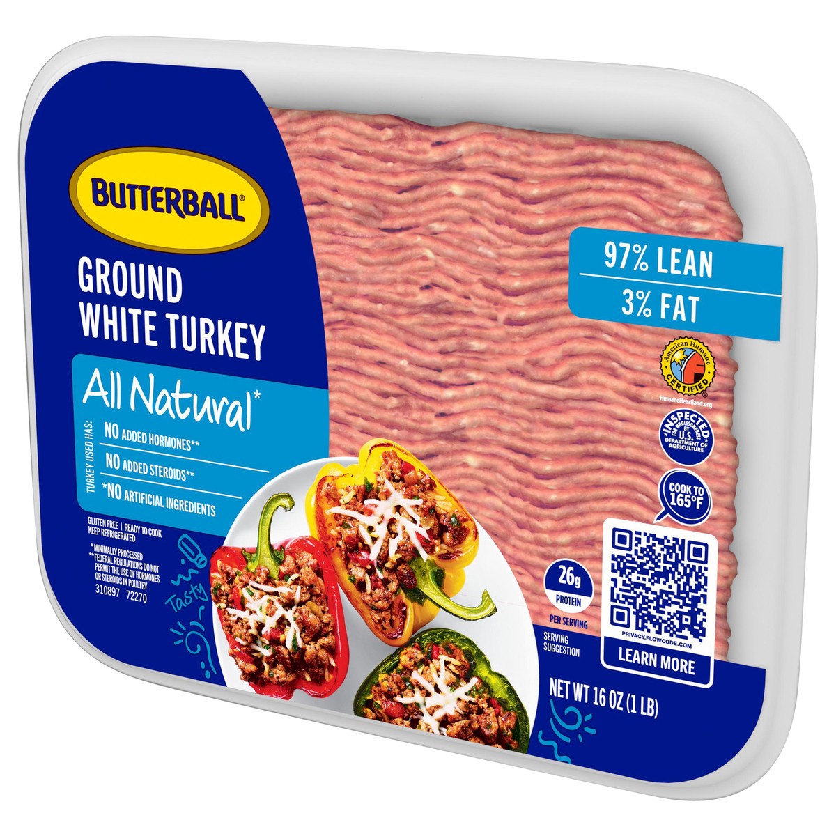 slide 3 of 4, Butterball Ground Turkey White, 1 lb