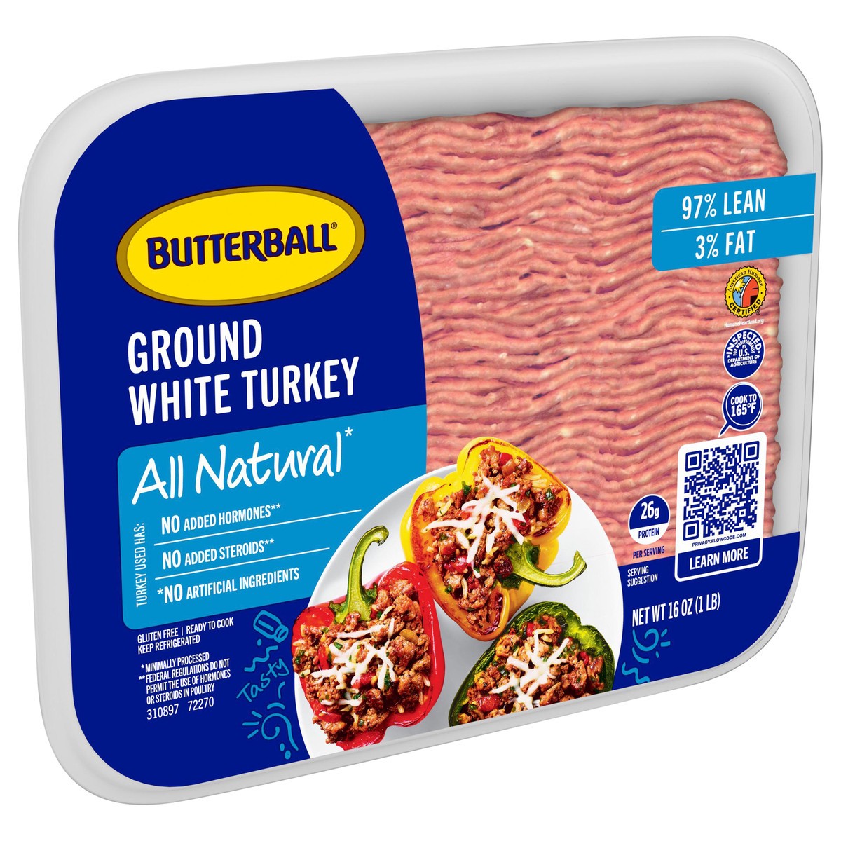 slide 4 of 4, Butterball Ground Turkey White, 1 lb