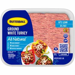 Butterball All Natural Fresh Ground Turkey, 97%/3%, 16 oz