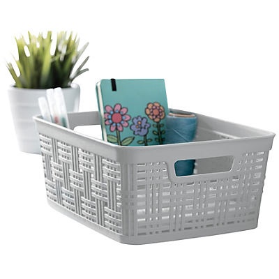 slide 1 of 1, Starplast Small Wicker Basket White, 1 ct