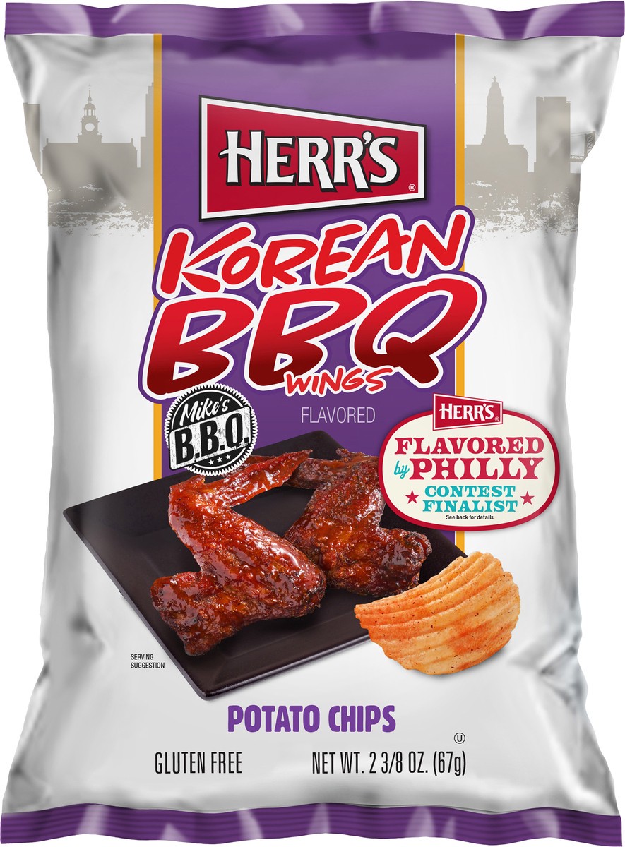 slide 3 of 12, Herr's Korean BBQ Wings Flavored Potato Chips 2.37 oz, 2.37 oz