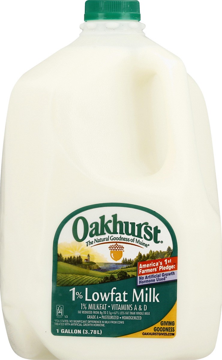 slide 1 of 13, Oakhurst 1% Lowfat Milk 1 gl, 1 gal