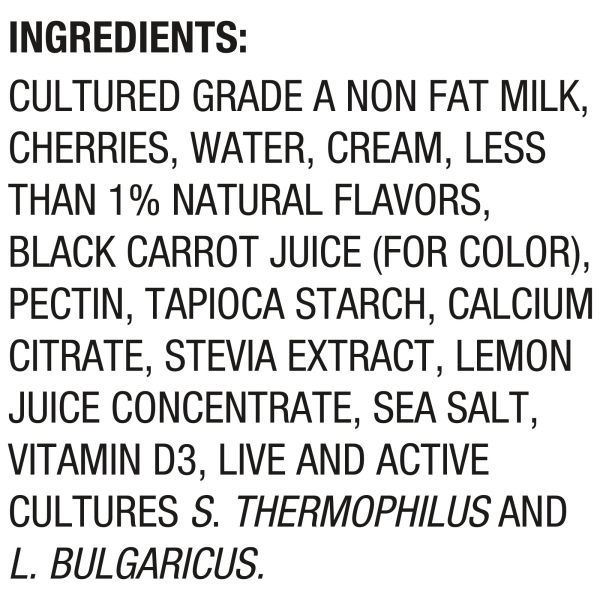 slide 2 of 29, Too Good & Co. Black Cherry Yogurt-Cultured Low Fat Milk Product, Fruit On The Bottom, 5.3 OZ Cup, 5.3 oz