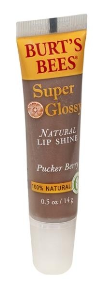 slide 1 of 1, Burt's Bees Super Shiney Pucker Berry Natural Lip Gloss, 0.5 oz